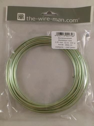Aluminium wire mintgreen 2mmx12m